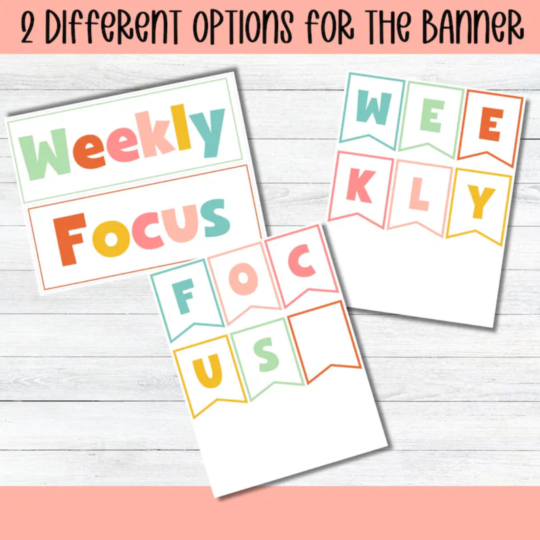 Preschool Focus Wall Printable Preschool Learning Flashcard Weekly Focus Kindergarten Homeschool Learning Board Classroom Educational Poster