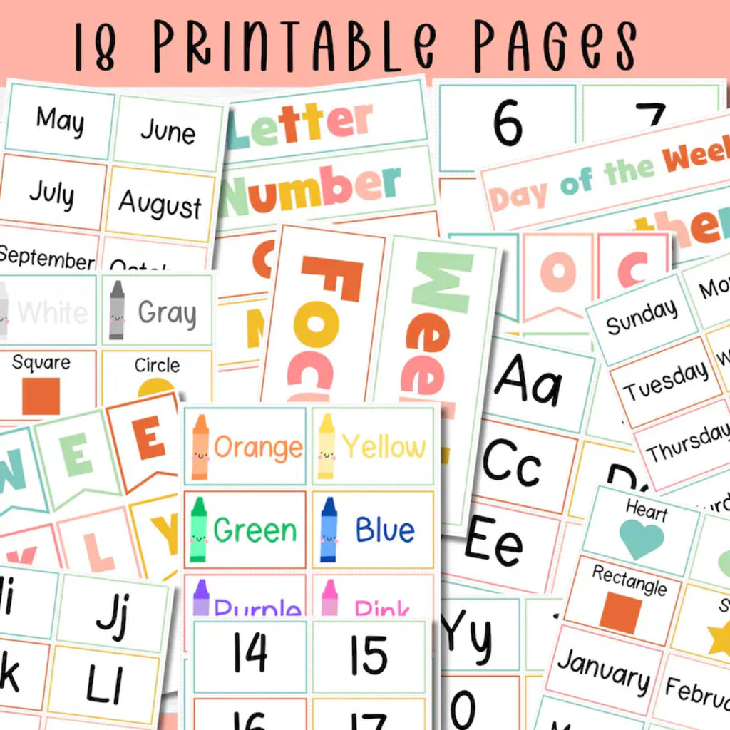 Preschool Focus Wall Printable Preschool Learning Flashcard Weekly Focus Kindergarten Homeschool Learning Board Classroom Educational Poster