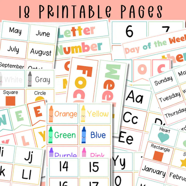 Preschool Focus Wall Printable Preschool Learning Flashcard Weekly Focus Kindergarten Homeschool Learning Board Classroom Educational Poster